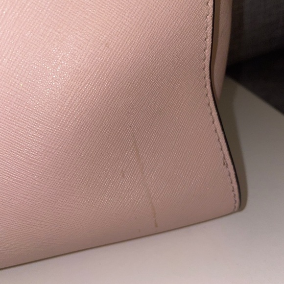 Michael Kors Selma Pink Leather Satchel Purse w/ Wallet & Real Rabbit Fur Charm - Picture 9 of 10